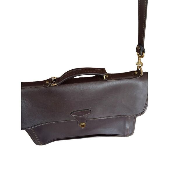 Jack Georges Womens Brown Leather Turn Lock Closure Shoulder Messenger Bag - Picture 8 of 10